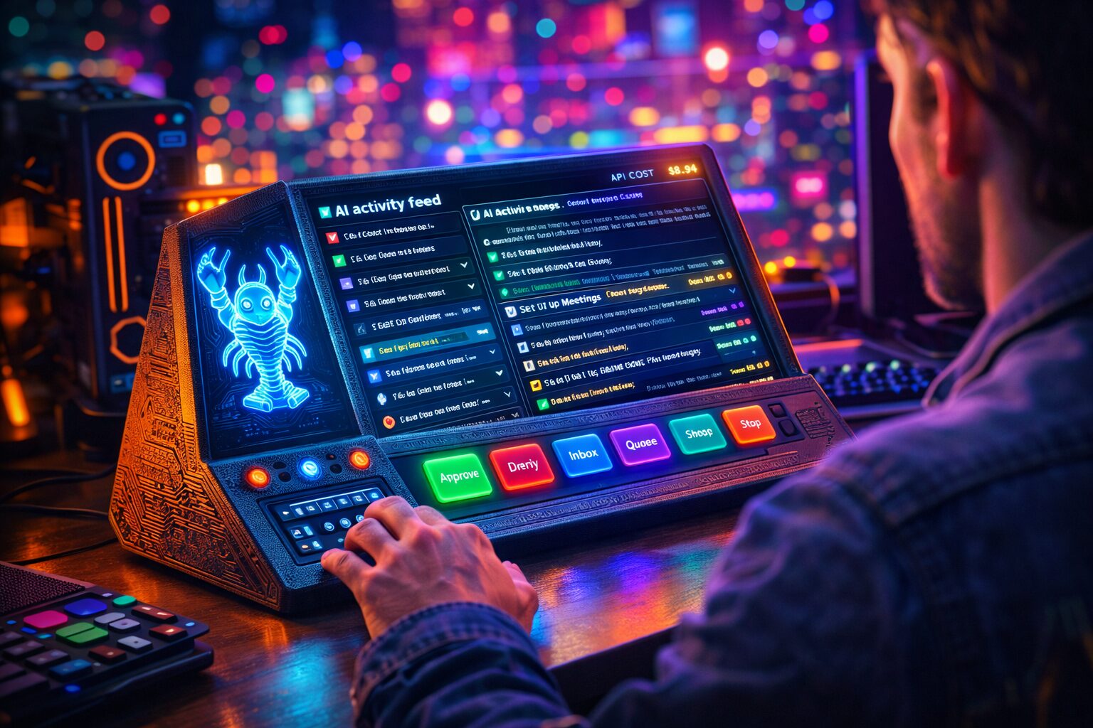 I Built a 3D-Printed AI Command Terminal Stream Deck for AI Agents on my Desk (Powered by OpenClaw)